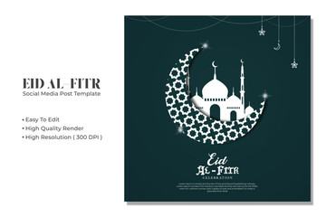 Eid Al Fitr social media post template banners ad