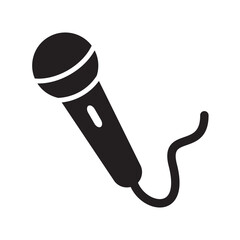 Microphone Syimbols Icon Vector Illustration Flat Design