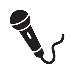 Microphone Syimbols Icon Vector Illustration Flat Design