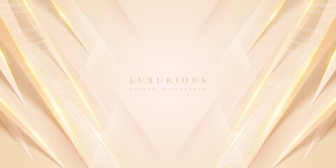 Luxurious modern gold background with shiny gold lines and blank space for promotional text.