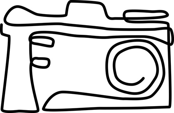 camera one line style vector art isolated photographer icon