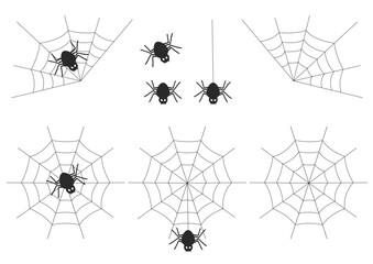 ハロウィン_蜘蛛_セット_シルエット
