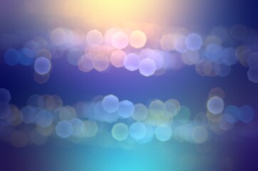 Night glow sky lights flare effect on blue shades blur background.