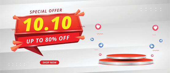 10.10 sale banner template design, for social media.