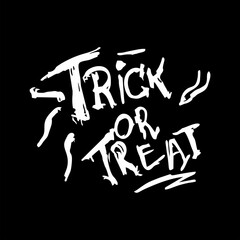 Trick or Treat typography text in horror and creepy style, suitable for Halloween design