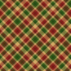 Tartan pattern,Scottish traditional fabric seamless Christmas tone, green and red background