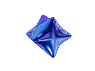 3d holographic geometric shape cube with triangle edges. Metal simple figure for your design on isolated background. 3d rendering illustration