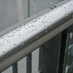 Stainless metal pipe close up