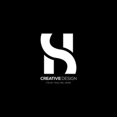 Letter H S creative monogram logo