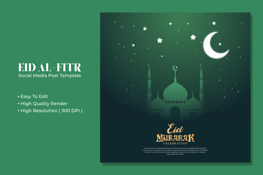 Eid Mubarak Social Media Post Template Banners Ad