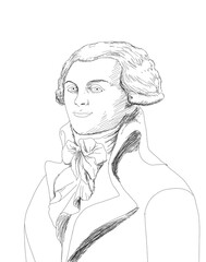 Realistic illustration of French revolutionary leader Maximilien Robespierre