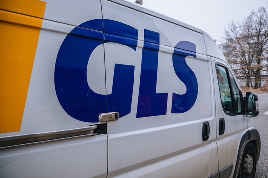 Warsaw, Poland - November 16, 2021: GLS courier lorry in Warsaw