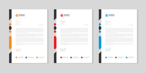 Obraz premium Professional creative letterhead template