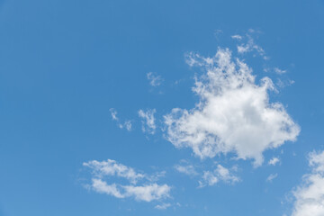 Beautiful blue sky with white clouds