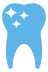 Shining tooth. Healthy clean teeth. Dental whitening symbol