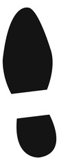 Shoe sole black silhouette. Human step symbol