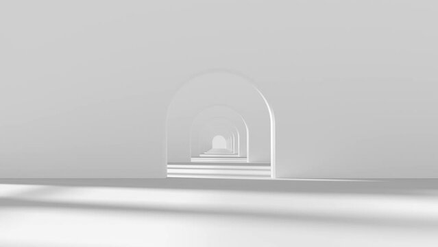 empty tunnel with arch shape 3d rendered