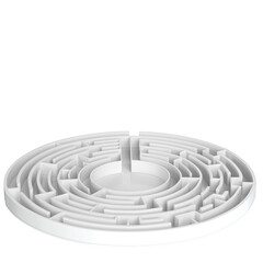 3d rendering illustration of a circular labyrinth