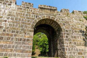 The main entrance of Ershawan Battery in Keelung, Taiwan. better known as the Tenable Gate of the Sea, It was built during Taiwan's Qing era.
