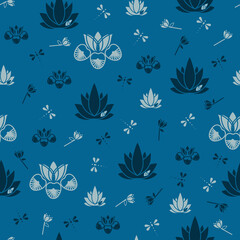 Blue and grey seamless pattern background.  Perfect for fabric, scrapbooking, quilting, wallpaper and many more projects.