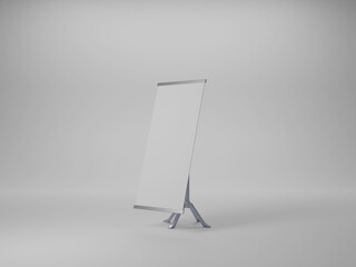 Roll-up stand banner mockup 3d rendering  