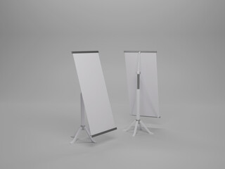 Roll-up stand banner mockup 3d rendering  