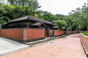 Building view of the Japanese-Style Four-Joint Residence at New Taipei City Gold Museum, Taiwan.