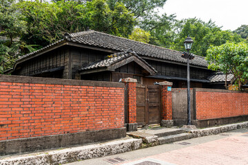 Building view of the Japanese-Style Four-Joint Residence at New Taipei City Gold Museum, Taiwan.