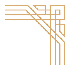 Elegant golden geometric corner in vintage art deco style