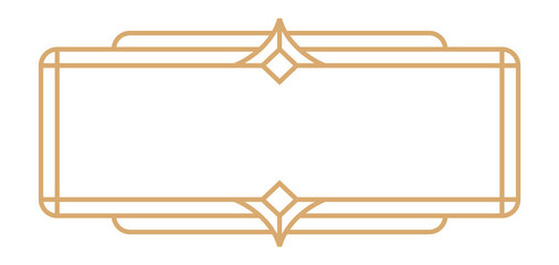 Vintage decorative label with golden borders in art deco style © LadadikArt