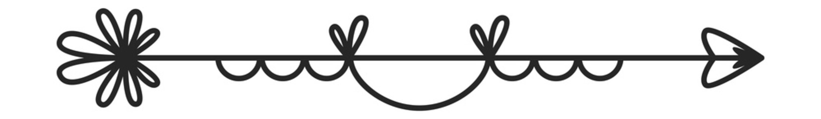 Ornament arrow. Decorative frame element. Text divider