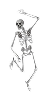 Dancing skeleton. Raster hand drawn illustration