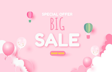 Big sale pink background.