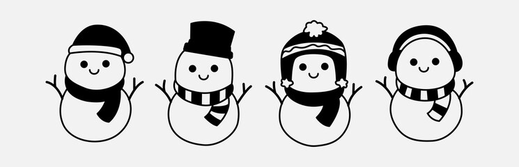 snowman christmas winter illustration
