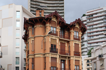 Monaco, Monaco - 02.10.2022: Villa Riberi in Monaco, on the facade marked 