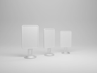 Outdoor advertisement stand banner mockup 3d rendering 