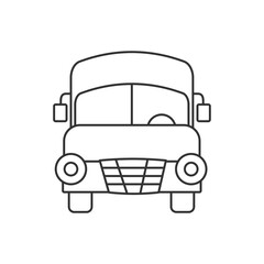 Car truck line vector icon isolated on white background