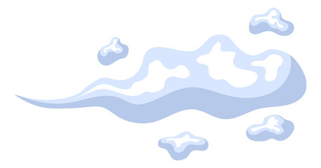 Fototapeta premium Soft cartoon clouds. Fluffy round curly shapes