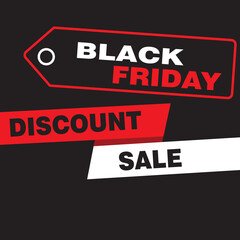 black friday even hunting discount sale banner background black red circle and square vector illustration