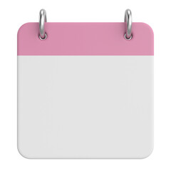 Empty calendar. 3D calendar.