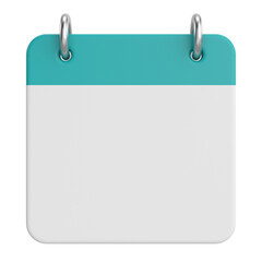 Empty calendar. 3D calendar.