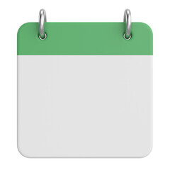 Empty calendar. 3D calendar.