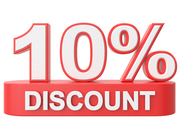 3D ten percent discount. 10% discount. 10% sale.