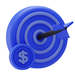 Business Analytic, Target Icon, 3d Illustration