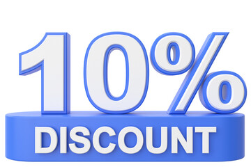 3D ten percent discount. 10% discount. 10% sale.