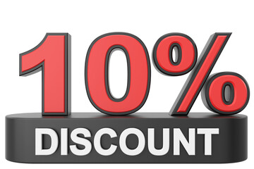 3D ten percent discount. 10% discount. 10% sale.