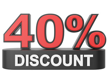 3D forty percent discount. 40% discount. 40% sale.
