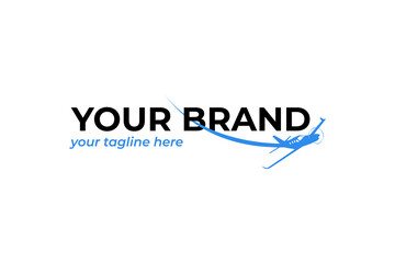 flying plane logo template for aviation business or company, emblem. flight