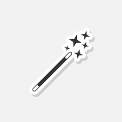Magic wand tool icon sticker isolated on white background