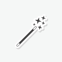 Magic wand tool icon sticker isolated on white background